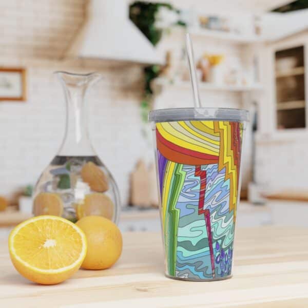 Summer Storm Plastic Tumbler with Straw