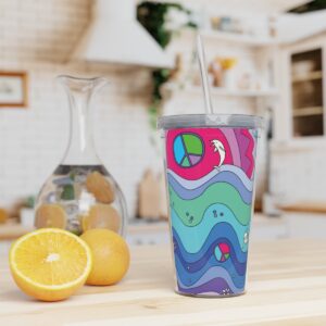 Dolphin Party Plastic Tumbler with Straw