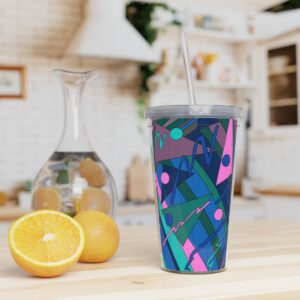 New Wave Plastic Tumbler with Straw